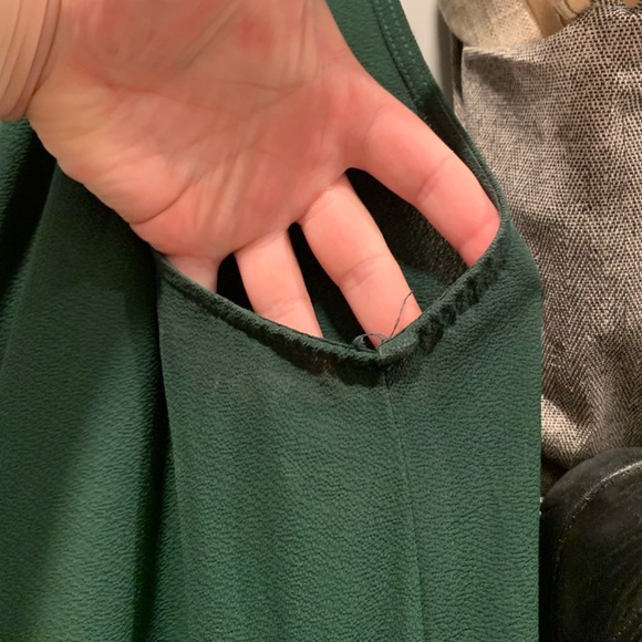 Monteau LA Womens 2X V-Neck Split Leg Hunter Green Tank Sleeve Belted Jumpsuit - Picture 6 of 10